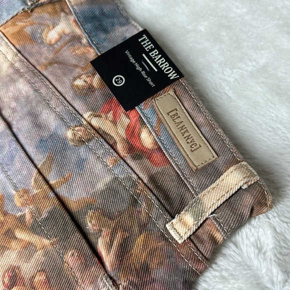 BLANKNYC The Barrow Vatican Vintage High Rise Printed Denim Shorts Angel Cherub - Picture 12 of 15